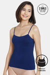 Zivame Girls Knit Cotton Camisole - Blue Depth — thumbnail 1